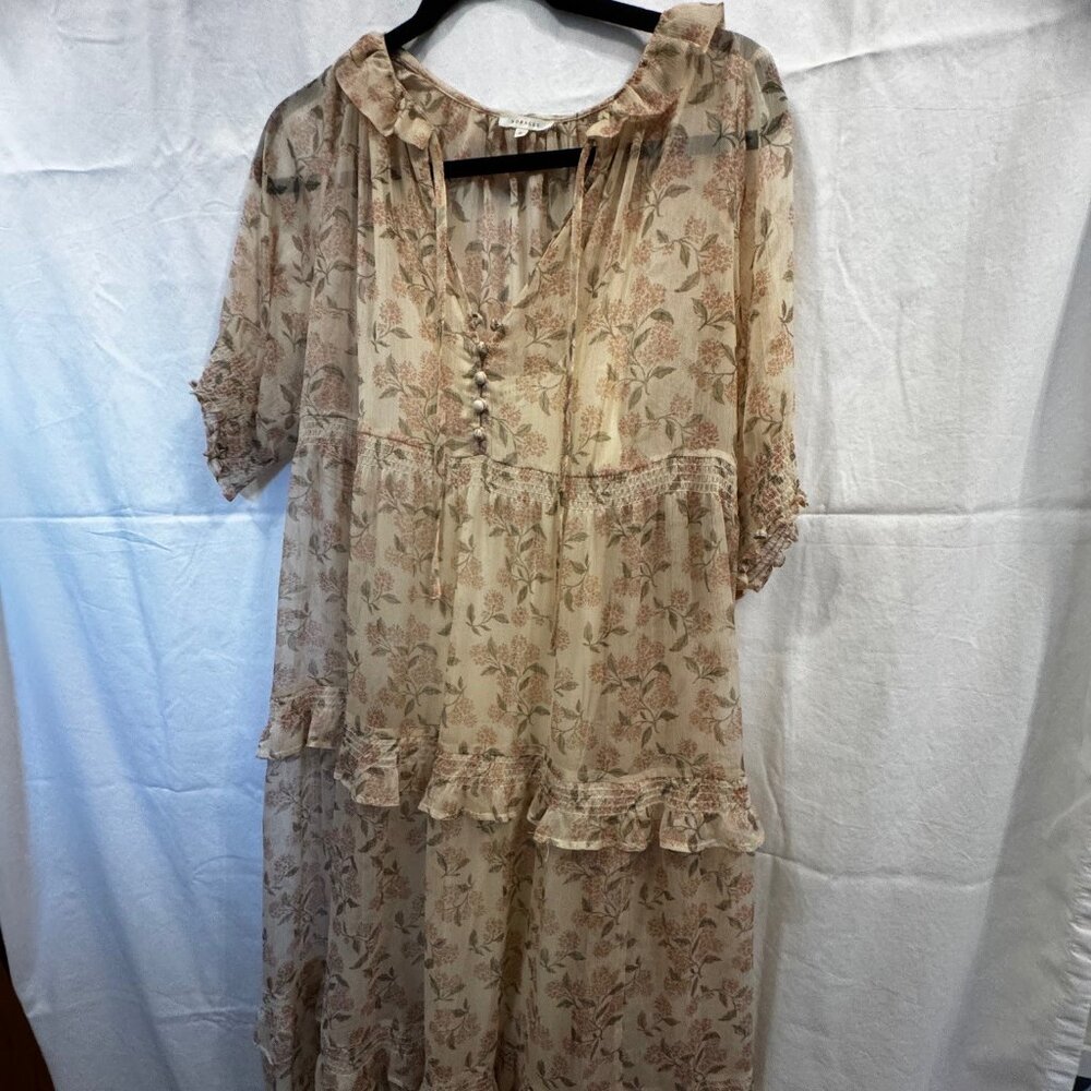Noralee | Pink & Cream French Hydrangea Millie Womens Dress | Size M - Picture 8 of 9